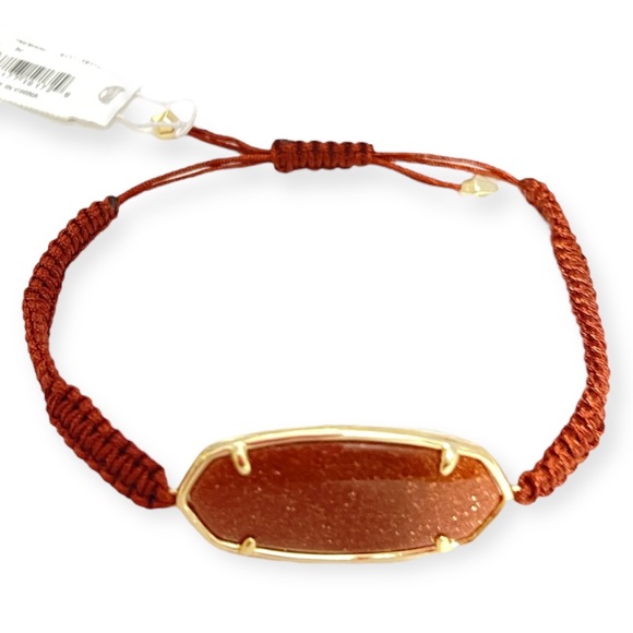 KENDRA SCOTT Elle Bracelet Friendship Macrame Band Bronze Rust GoldStone NWT - Picture 7 of 7